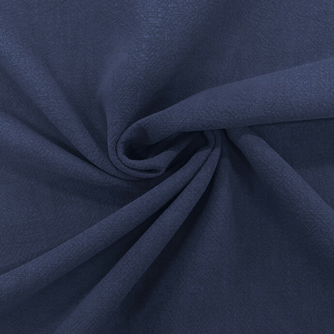 Stone washed linnen donkerblauw