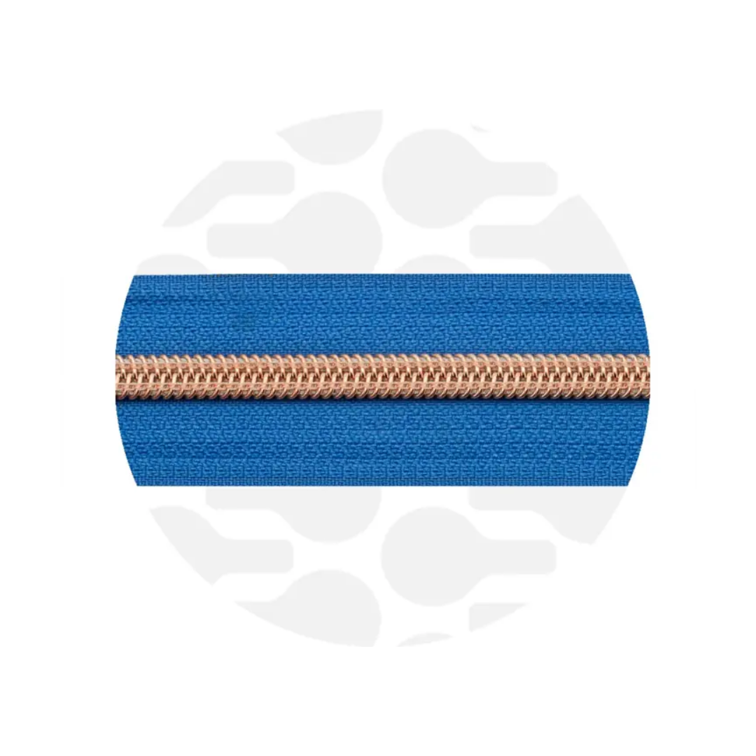 Zipper Zoo - spiraalrits royal blue - rose gold