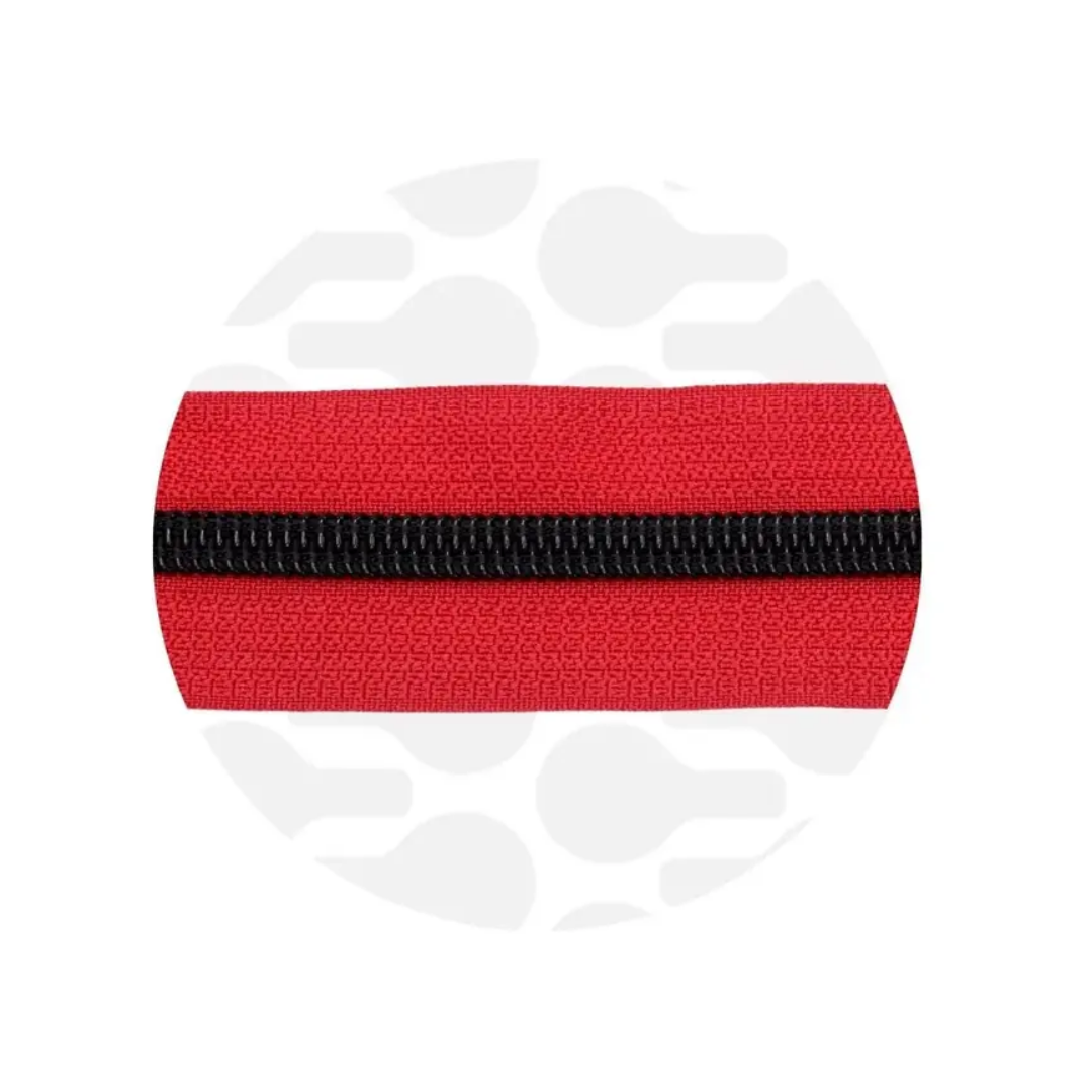 Zipper Zoo - spiraalrits crimson red - electro black