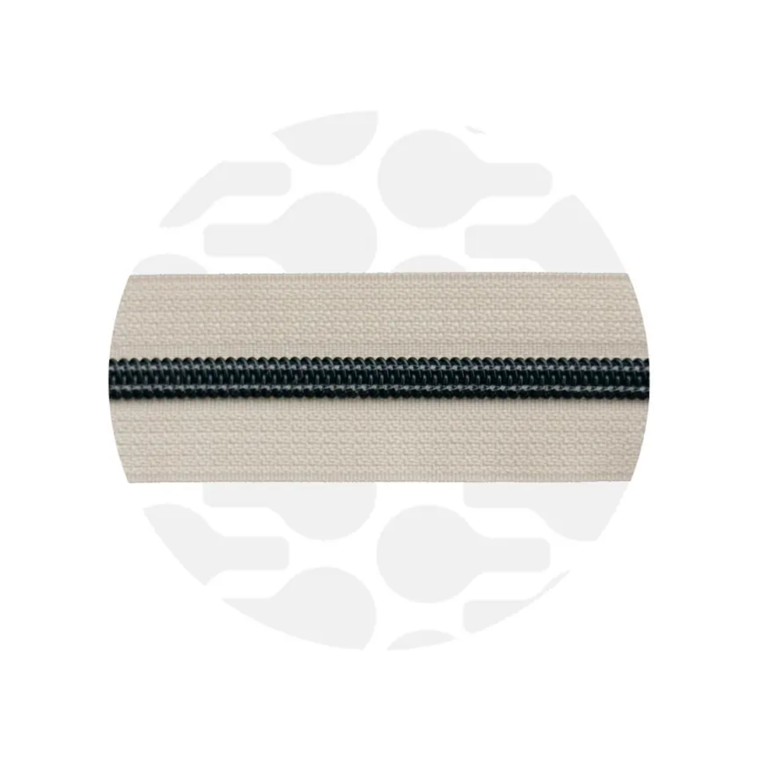 Zipper Zoo - spiraalrits off white - electro black