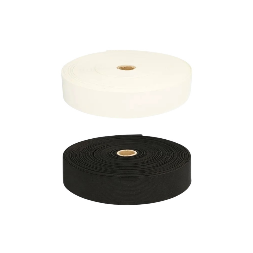 Elastiek 20 mm & 40 mm – zwart en wit, per meter