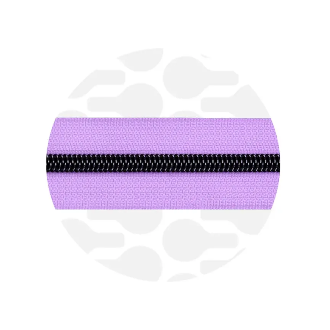 Zipper Zoo - spiraalrits frosted lilac - electro black