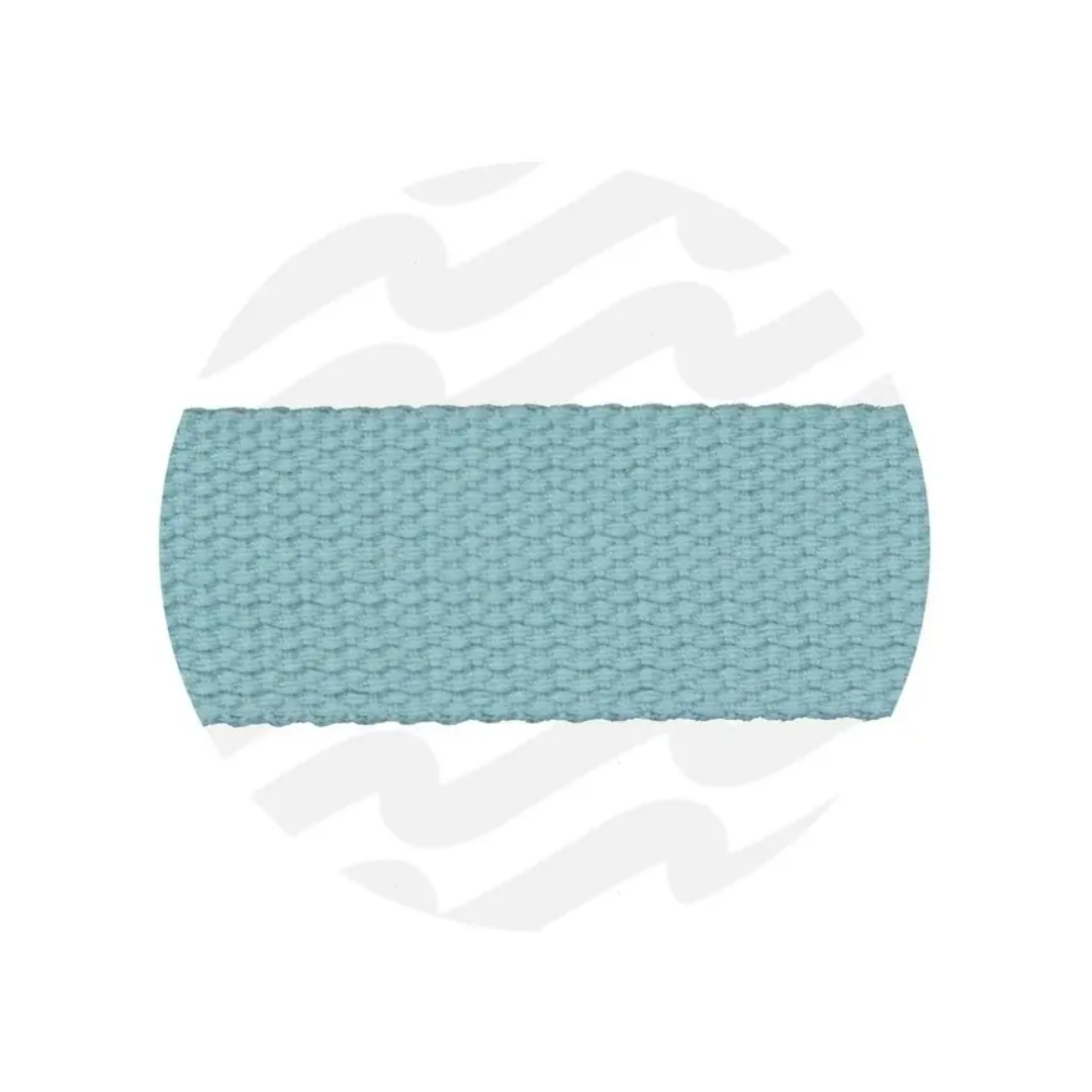 Katoenlook tassenband 32mm - glacier blue