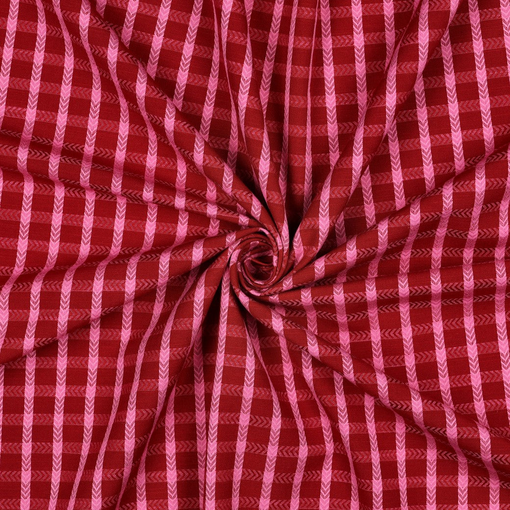Katoen ruit roze rood