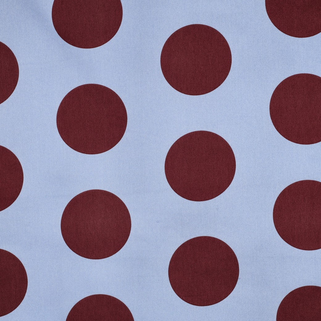 Katoen satijn polka dots blauw