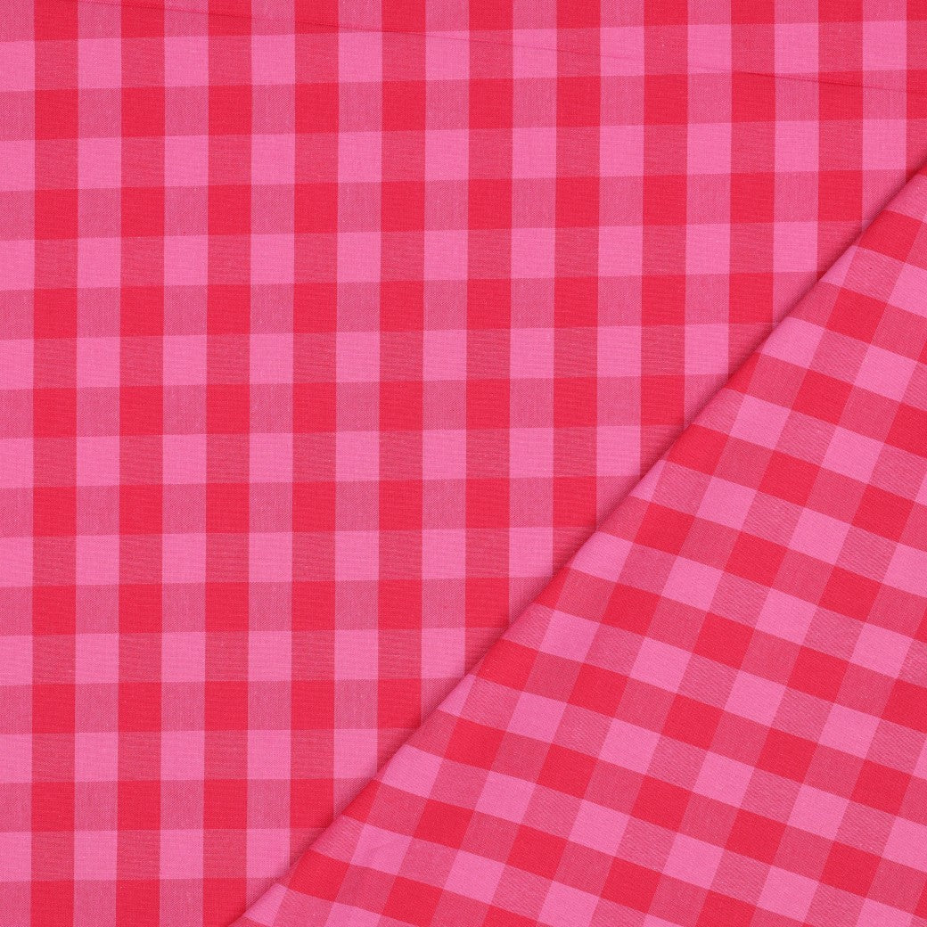 Katoen ruit roze