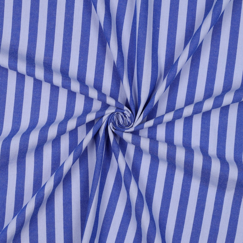 Katoen strepen blauw