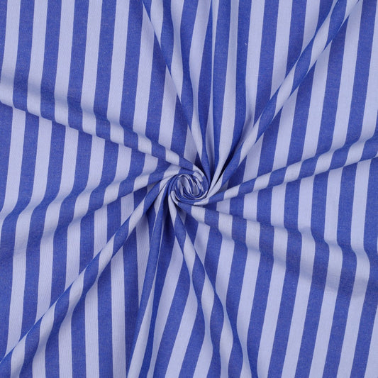 Katoen strepen blauw