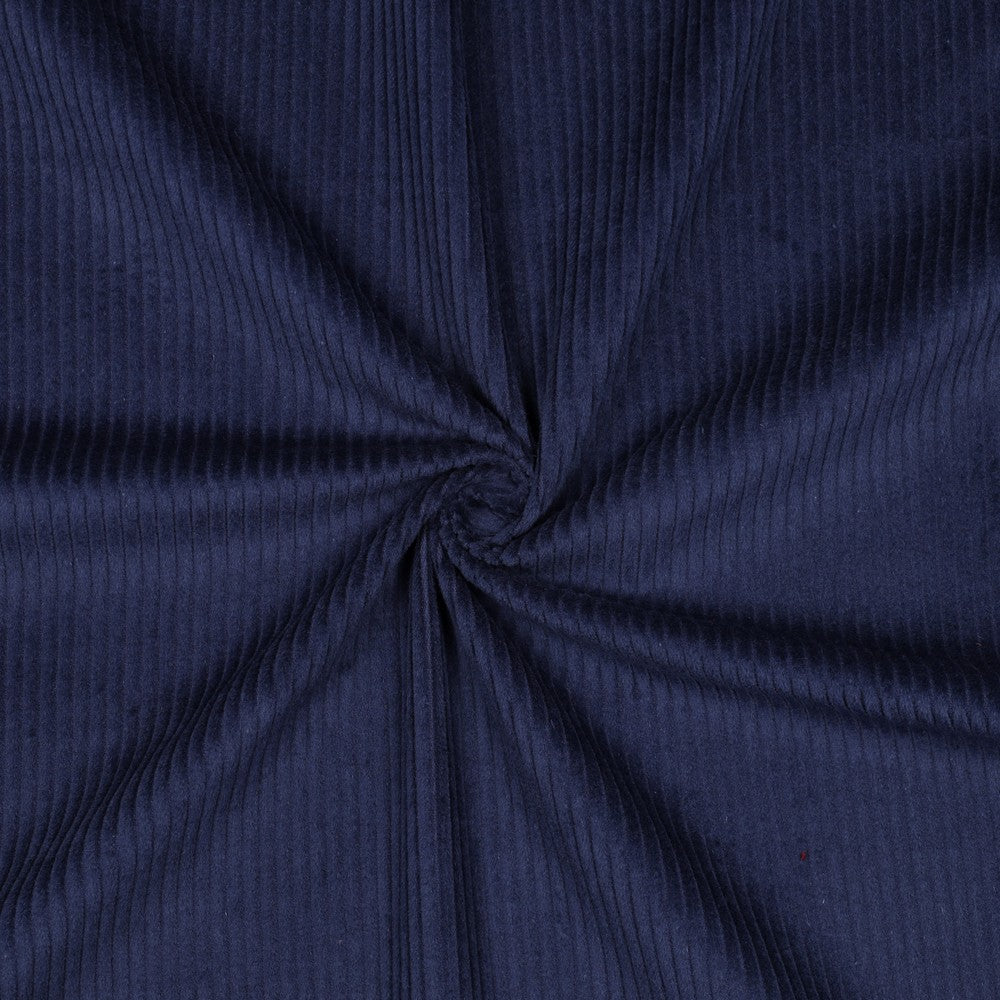 Gewassen ribcorduroy donker blauw