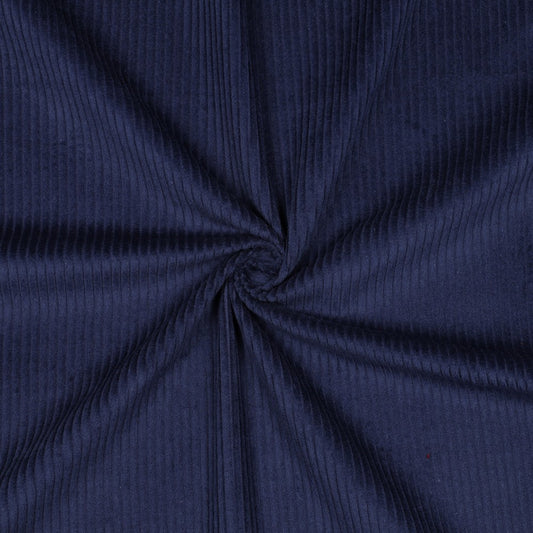 Gewassen ribcorduroy donker blauw