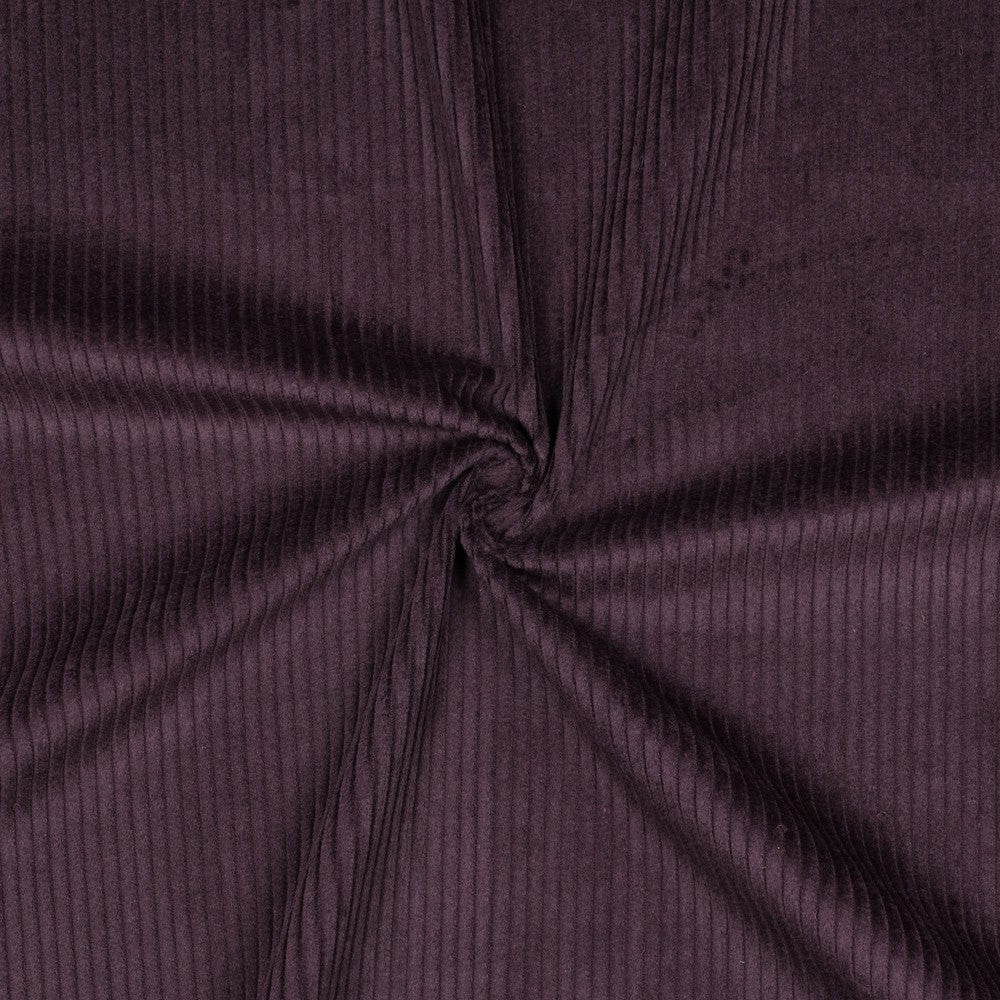 Gewassen ribcorduroy aubergine