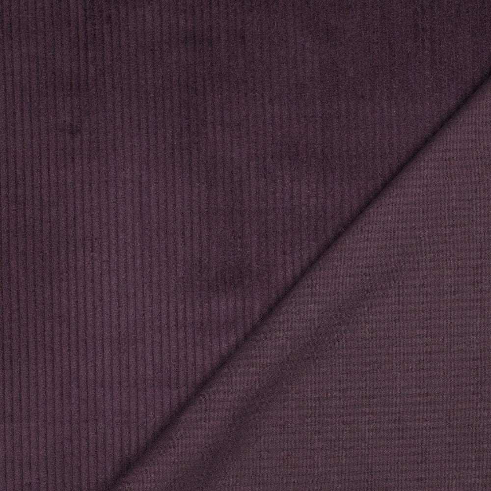 Gewassen ribcorduroy aubergine
