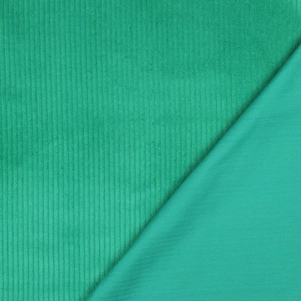 Gewassen ribcorduroy groen
