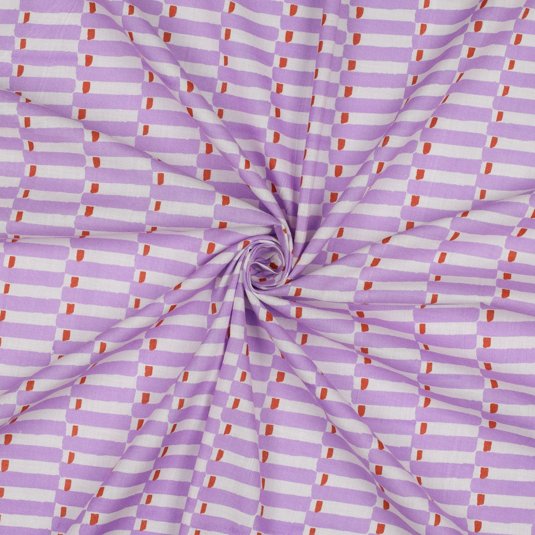 Blockprint katoen geometrisch