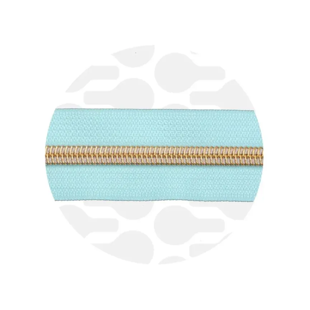 Zipper Zoo - spiraalrits glacier blue - gold