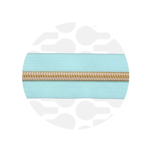Zipper Zoo - spiraalrits glacier blue - gold