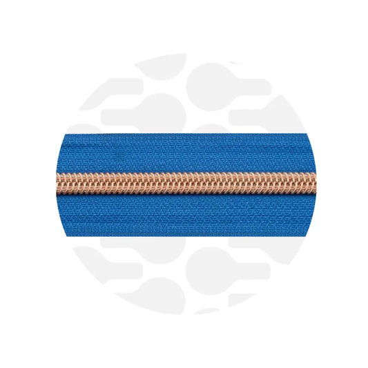 Zipper Zoo - spiraalrits royal blue - rose gold