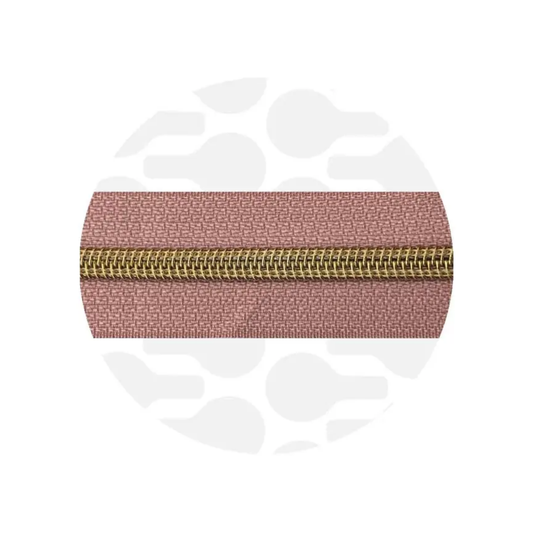 Zipper Zoo - spiraalrits powder pink - gold