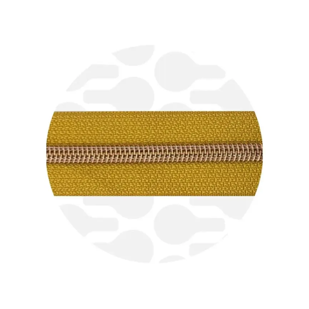 Zipper Zoo - spiraalrits kurkuma yellow - rose gold