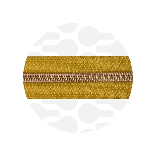 Zipper Zoo - spiraalrits kurkuma yellow - rose gold