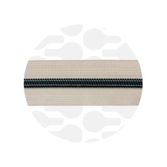 Zipper Zoo - spiraalrits off white - electro black