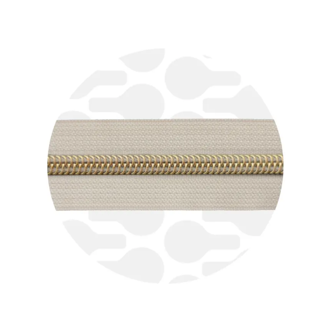 Zipper Zoo - spiraalrits off white -gold