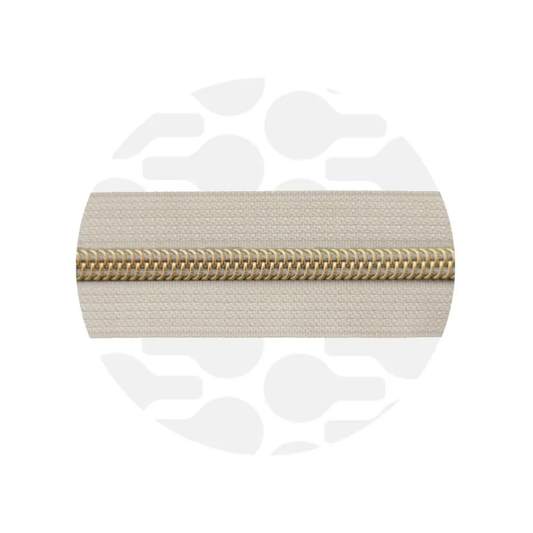 Zipper Zoo - spiraalrits off white -gold