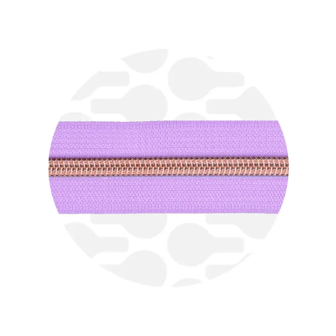 Zipper Zoo - spiraalrits frosted lilac - rose gold