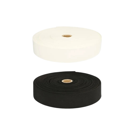 Elastiek 20 mm & 40 mm – zwart en wit, per meter