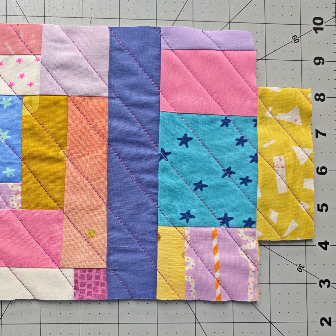 Workshop quilted scrappy pouch