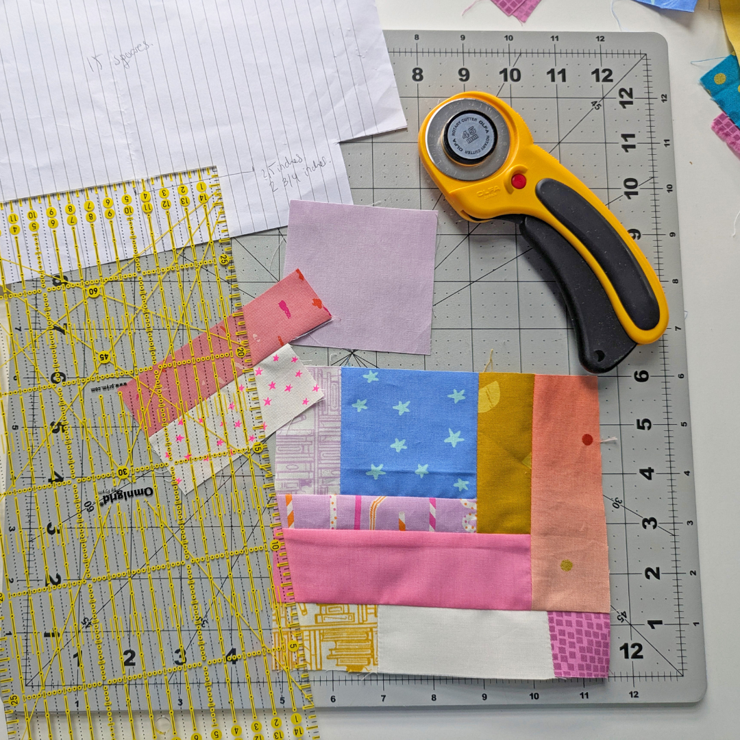 Workshop quilted scrappy pouch