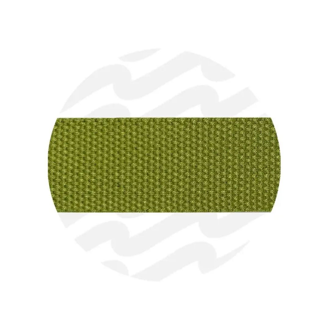 Katoenlook tassenband 32mm - old lime