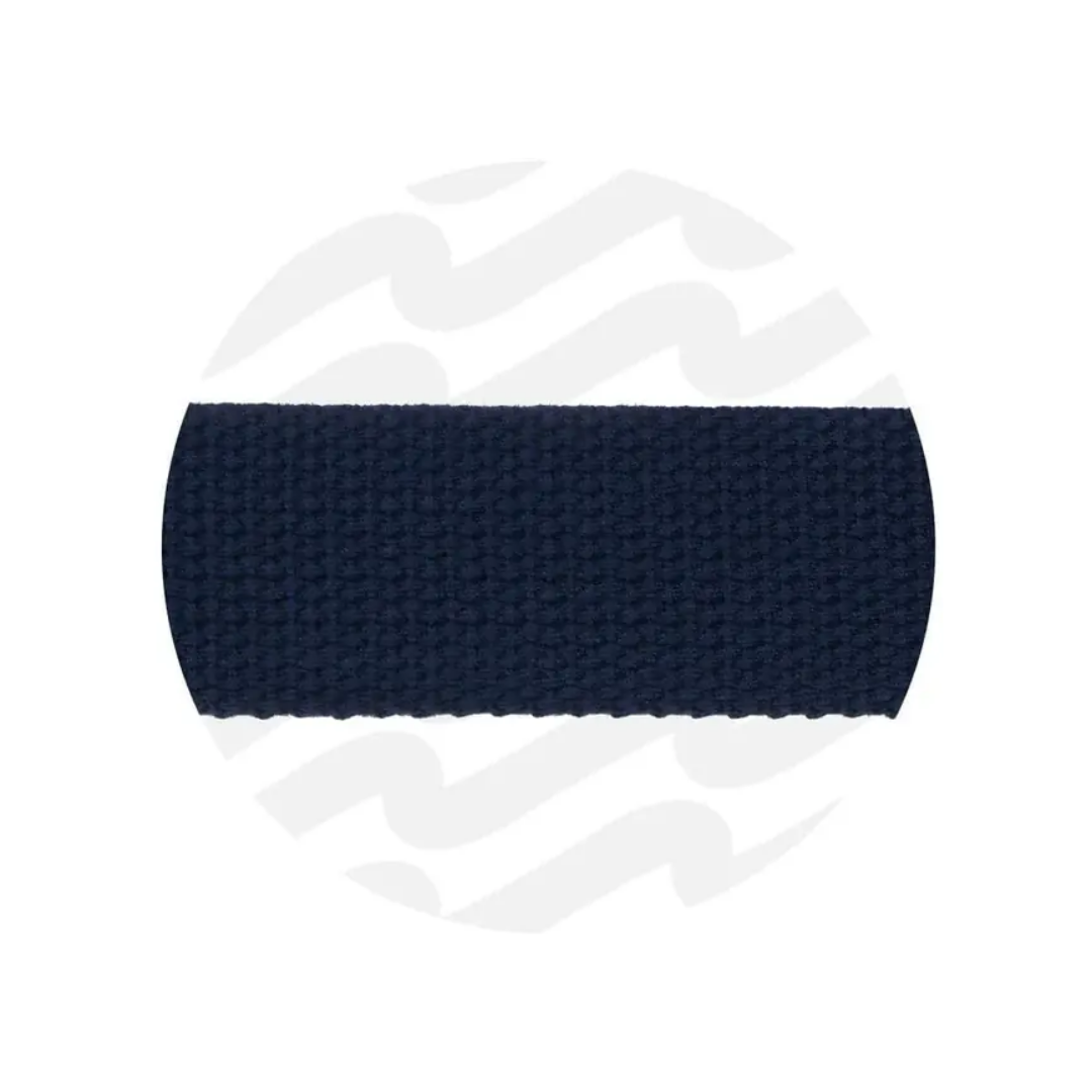 Katoenlook tassenband 32mm - navy blue